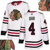 Blackhawks #4 Orr White With Special Glittery Logo Adidas Jersey,baseball caps,new era cap wholesale,wholesale hats
